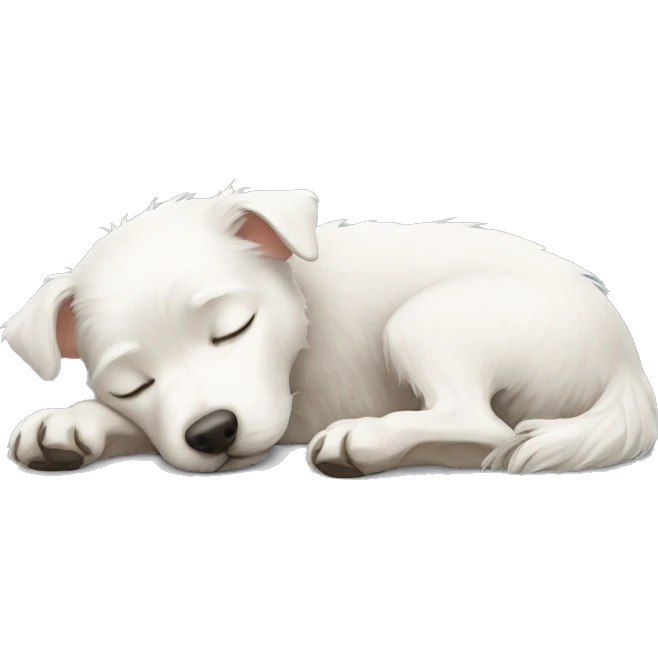 White terrier sleeping emoji