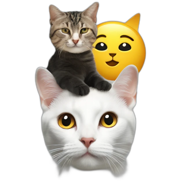 macron and a cat on his head emoji