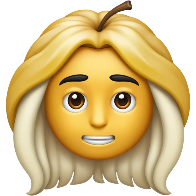 Emogi zumbir Apple cabelo longo preto com o braço estendido emoji