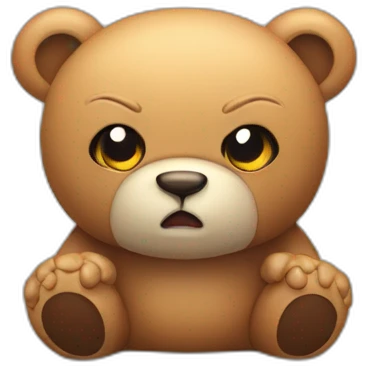 really angry cute cuddly bear toy emoji