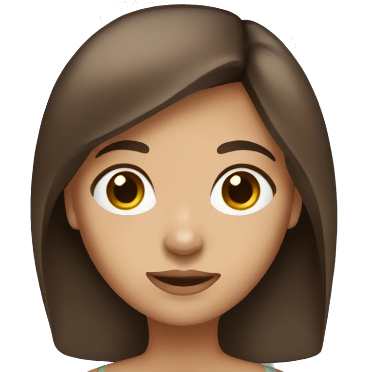 brunette girl with brown eyes straigh hair emoji
