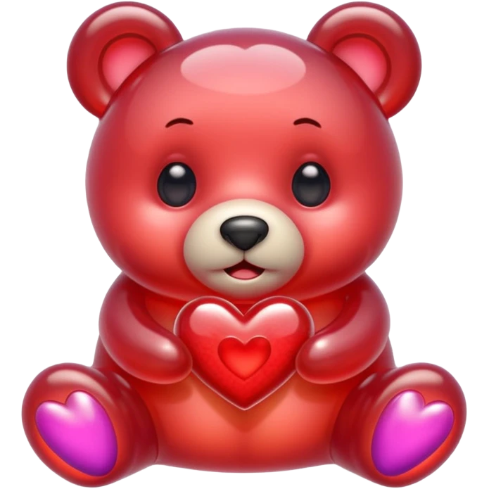 jelly bear with large heart-shaped eyes emoji