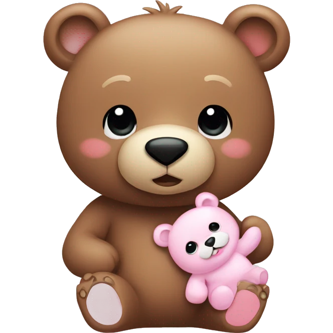 Bear with Baby pink emoji