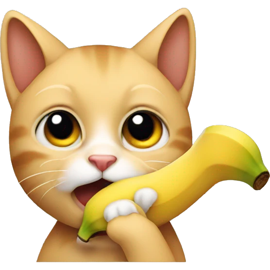 Cat eating a banana  emoji