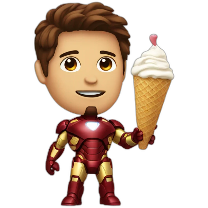 iron man eating ice cream emoji