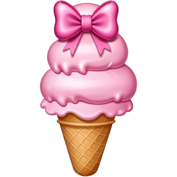 pink ice cream with a bow on top emoji
