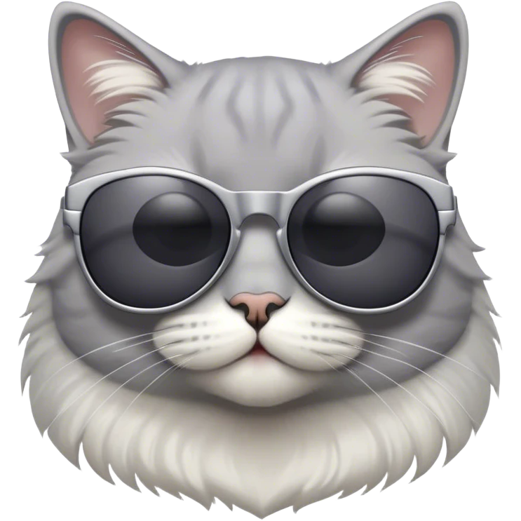 Grey cat with sunglasses  emoji