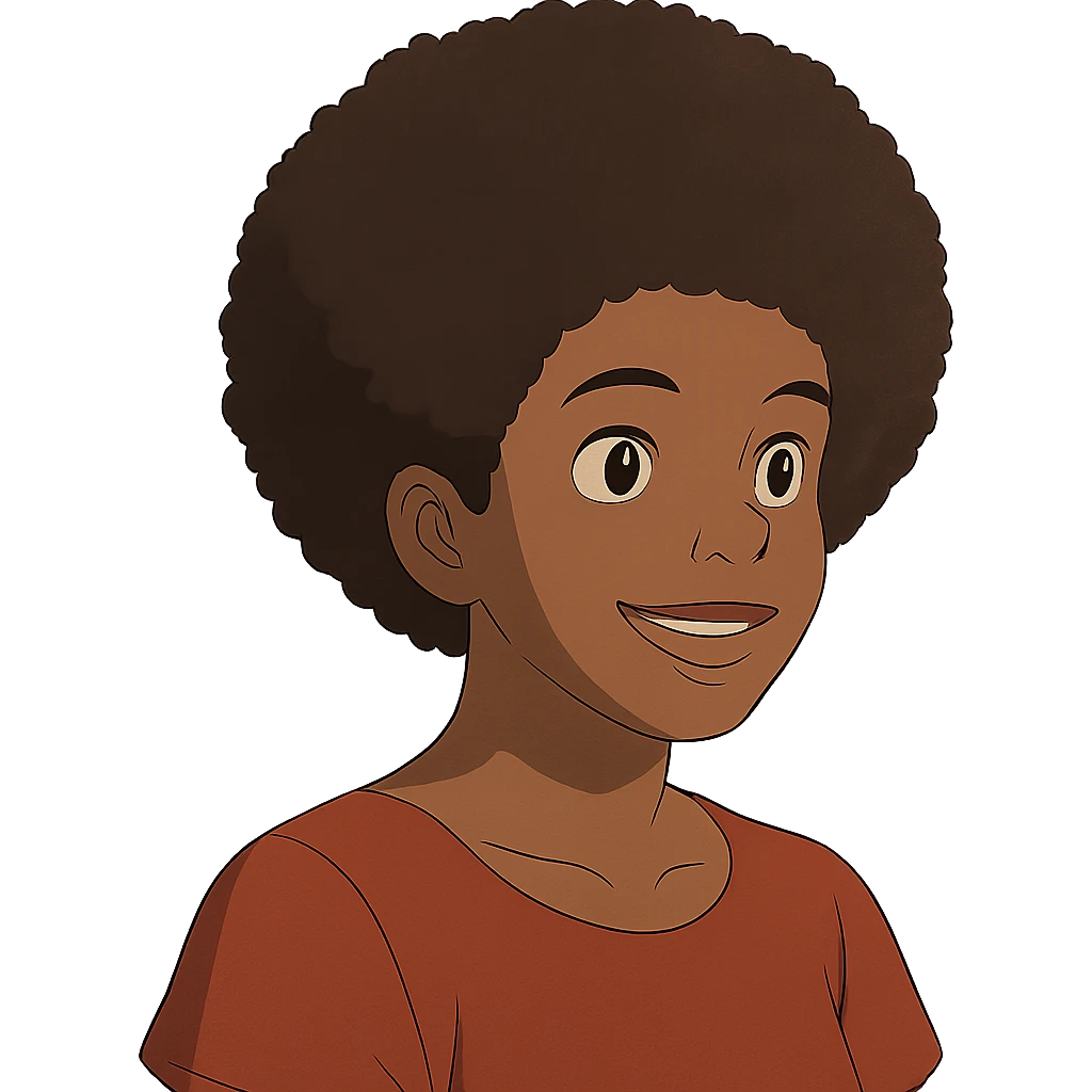 Fijian person with buiniga hairstyle, brown skin emoji