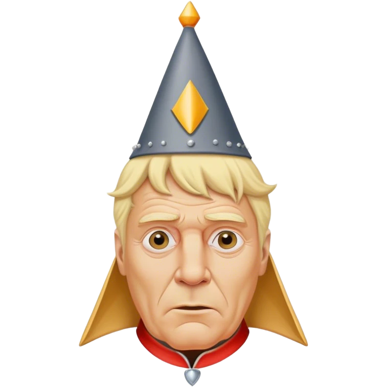 Blond older USA king with dunce cap crown emoji