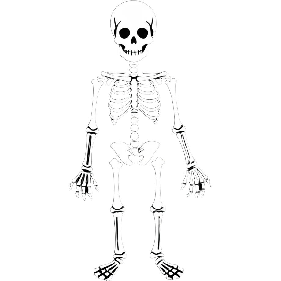 skeleton cartoonish sticker style emoji