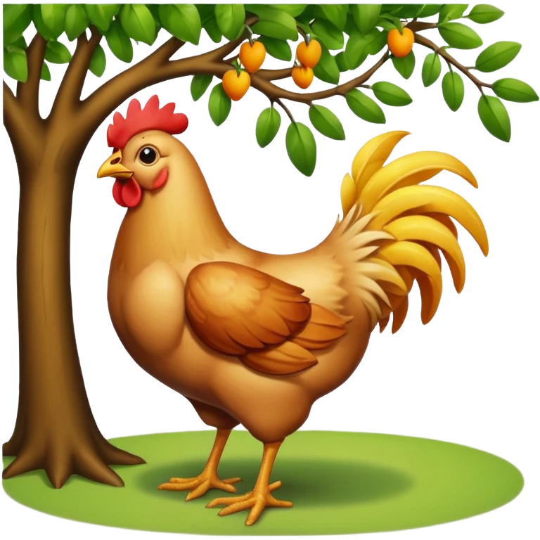 make the chicken bigger and remove the leaves from the tree emoji