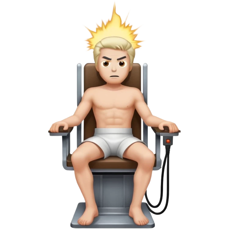 A guy in the electric chair getting electrocuted  emoji