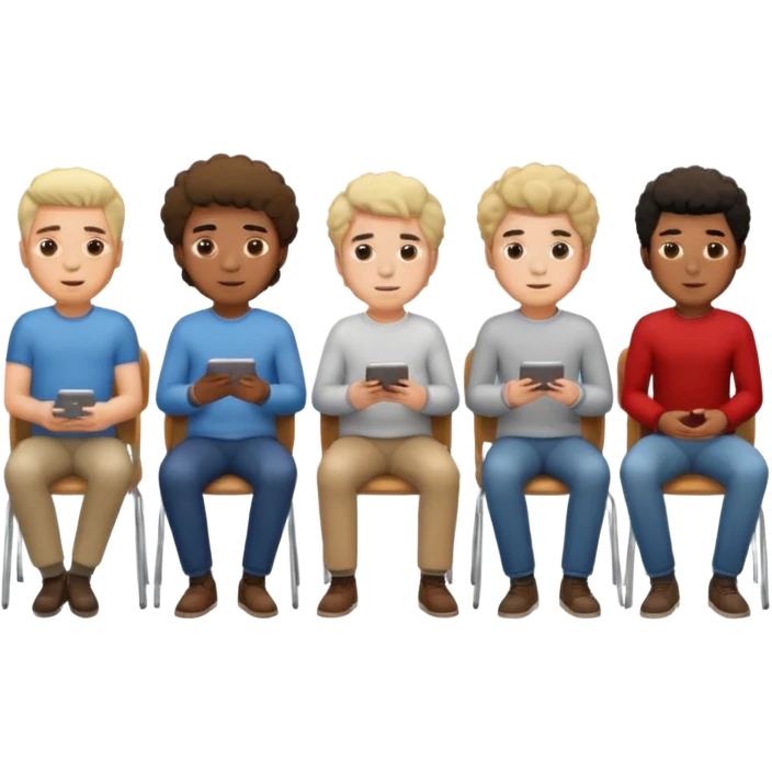 men with coily chairs emoji