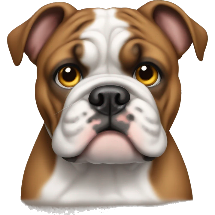 Brown and white bulldog emoji