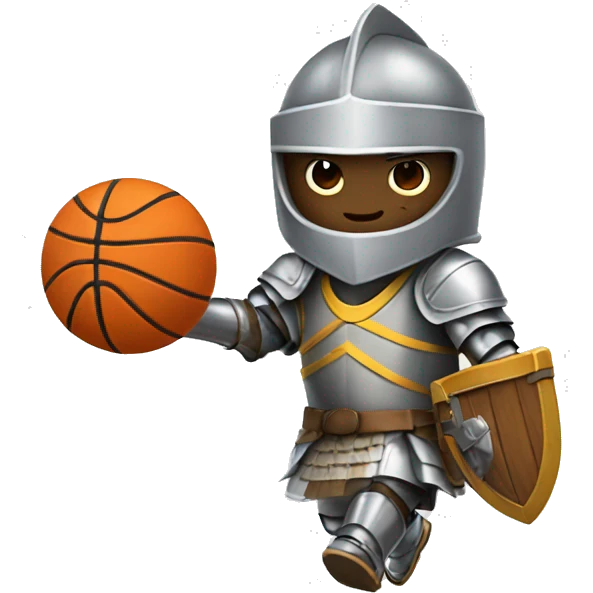 Knight playing basketball shooting emoji
