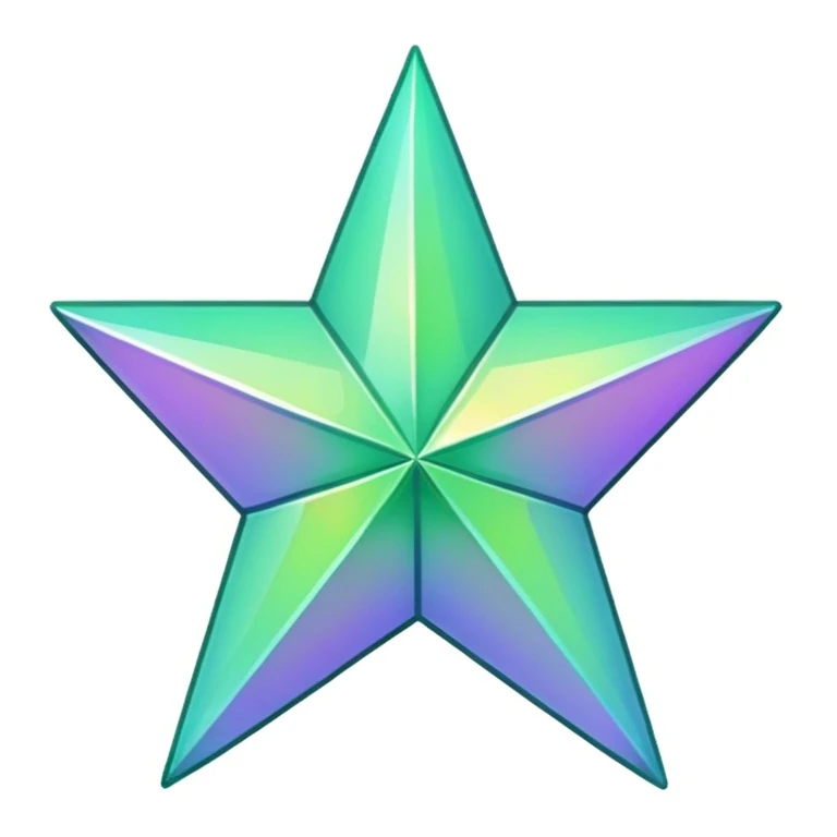 Half green star emoji
