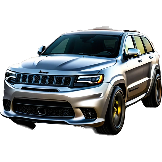 2018 billet silver jeep grand cherokee trackhawk with yellow calipers emoji