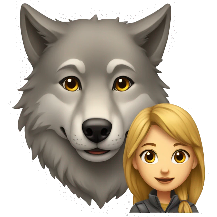 Wolf and girl emoji