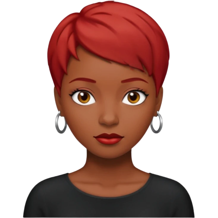 very black woman with short red hair emoji