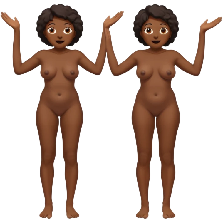 Full body nude of a older black woman with her legs spread wide open and viewed from front side and back emoji