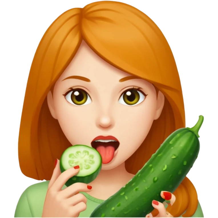 Ember a szájába veszi az uborkát emoji