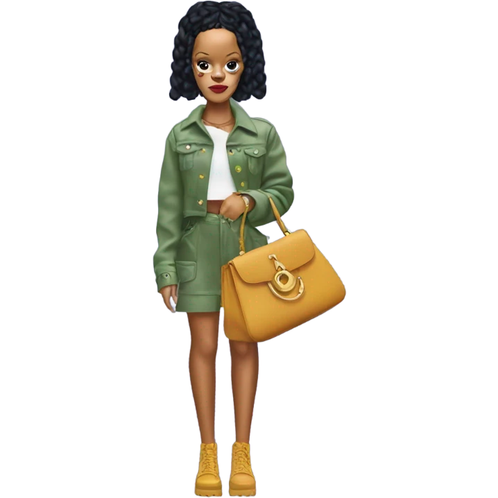 Rihanna holding a JW Anderson bag emoji
