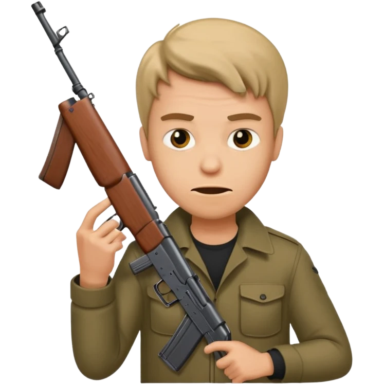 mad guy with an ak47 emoji