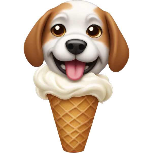 dog farting while eating ice cream emoji