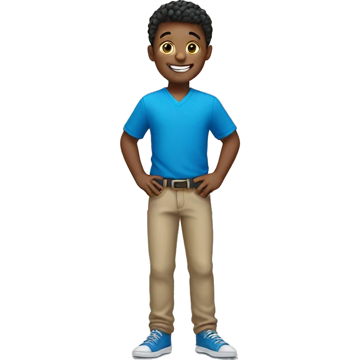 smiling boy in blue shirt emoji