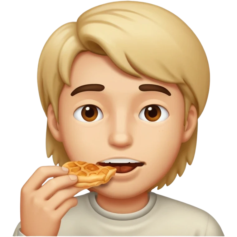 a guy eating emoji