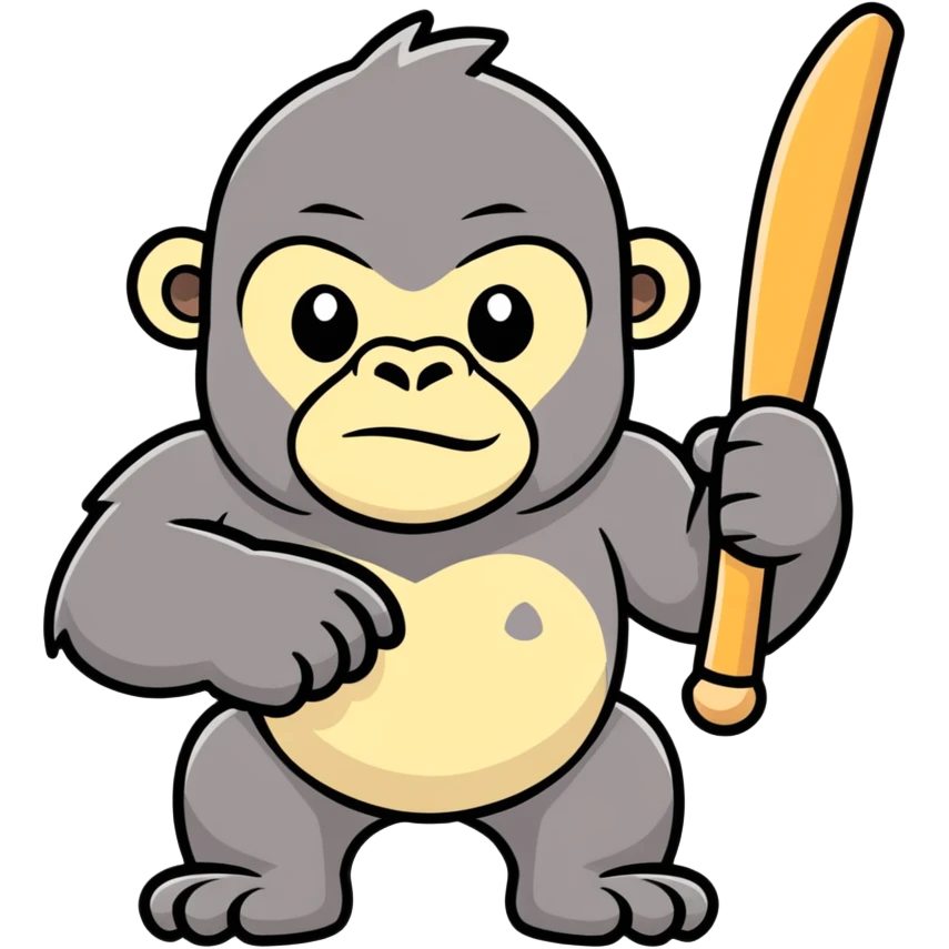 Gorilla with a bat emoji