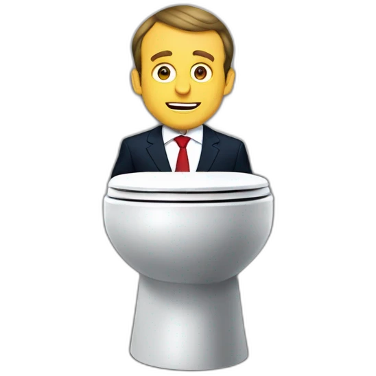 Emmanuel Macron aux toilettes emoji
