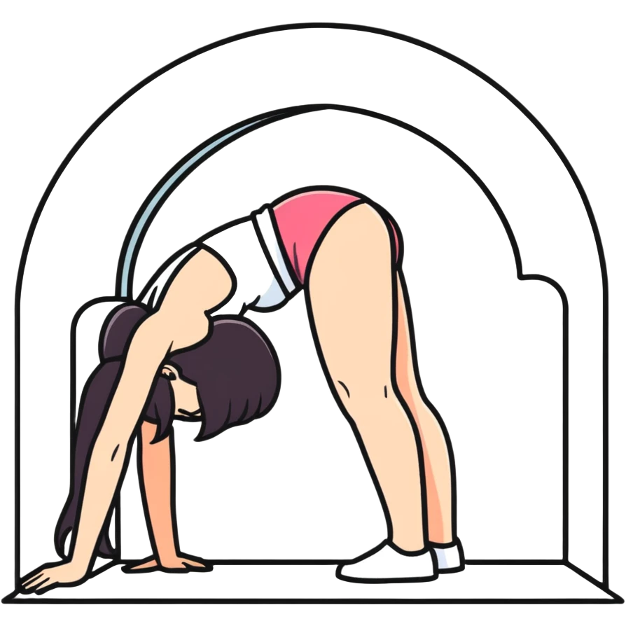 Girl bending over with arch in back emoji