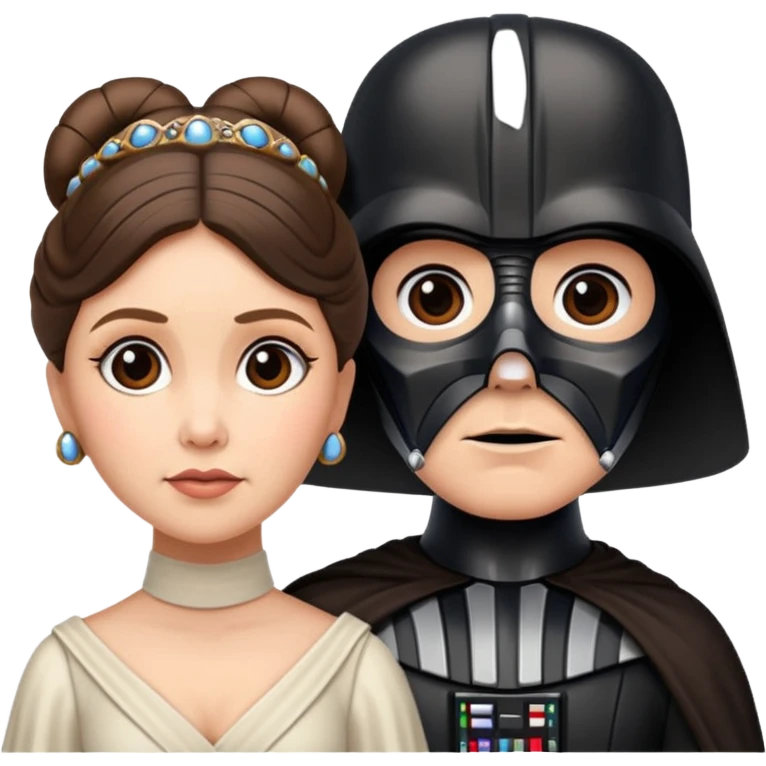 Darth Vader and Princess Leia light savers crossing emoji