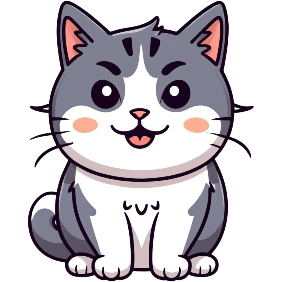 cat with emotinal emoji