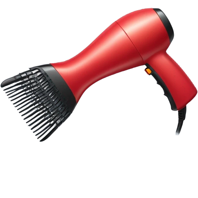 hair dryer and comb red color emoji