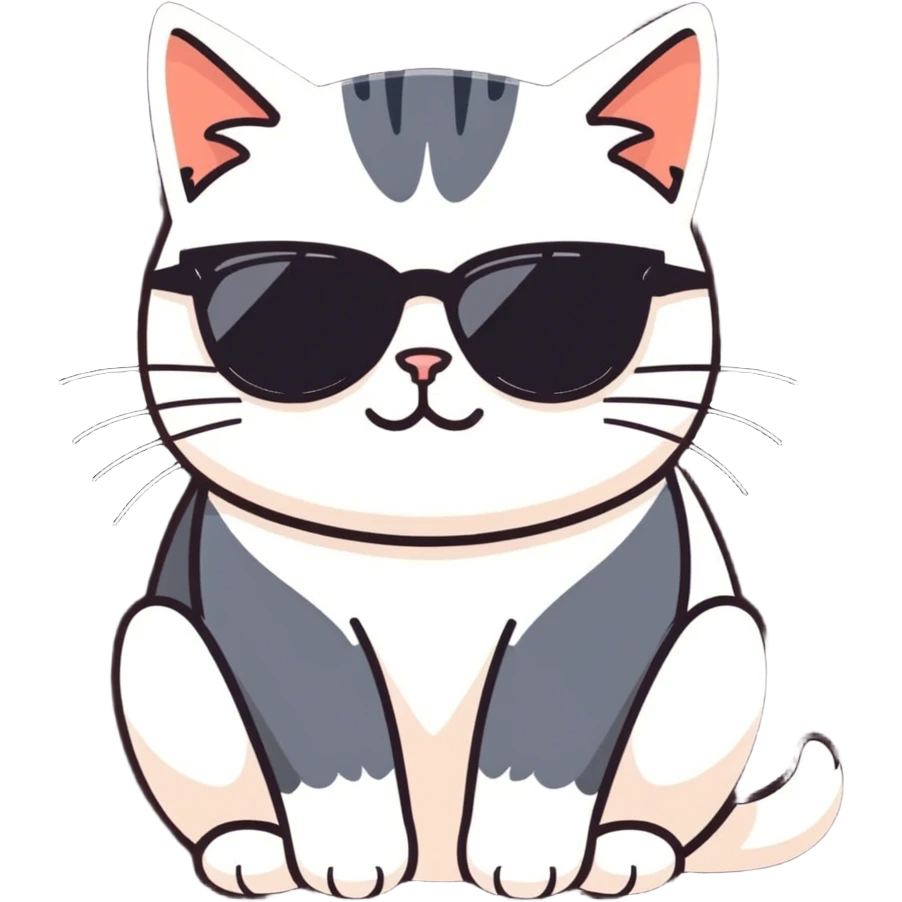 Cat with sunglasses emoji