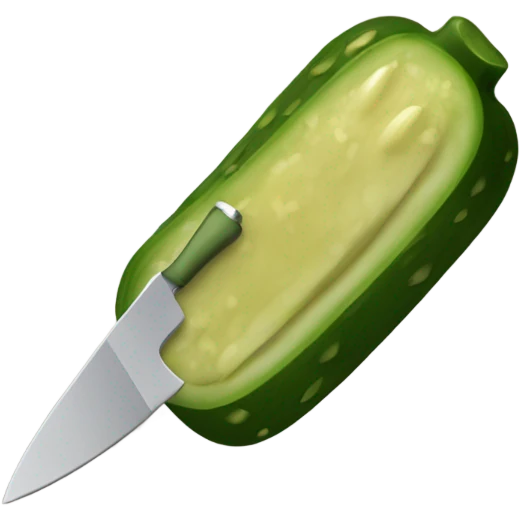 Pickle with knife emoji