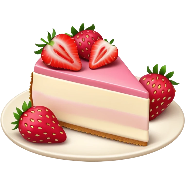 slice of strawberry cheesecake emoji