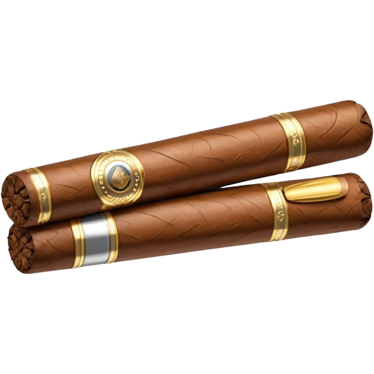 A luxury cigar emoji made of silver chrome, smooth metallic texture, minimal shape, glossy reflections, rich swag aesthetic, iOS emoji style, centered, clean white background emoji