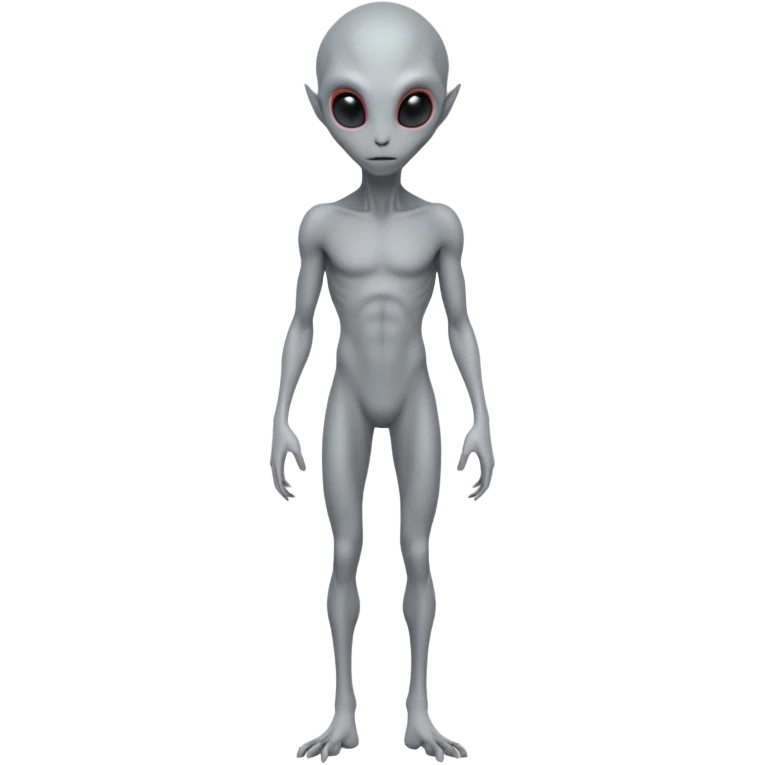 fullbody gray alien direct sideview, no tail emoji
