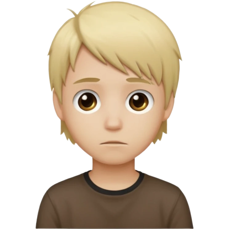 boy with blonde hair emo and brown shirt emoji