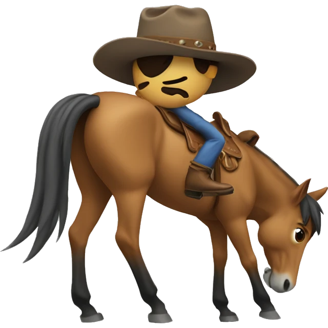 un cowboy chevauchant un chat emoji