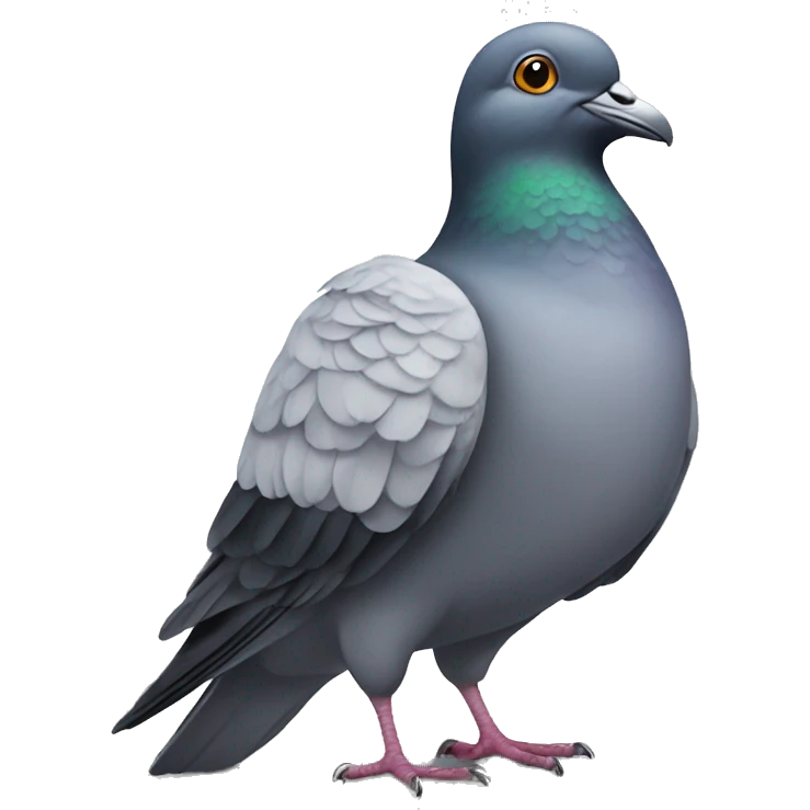 pigeon standing behind pigeon emoji