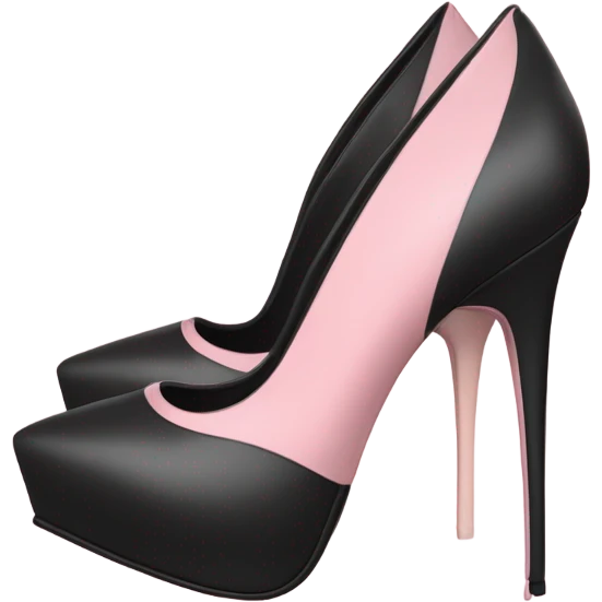 black and pastel pink high heel  emoji