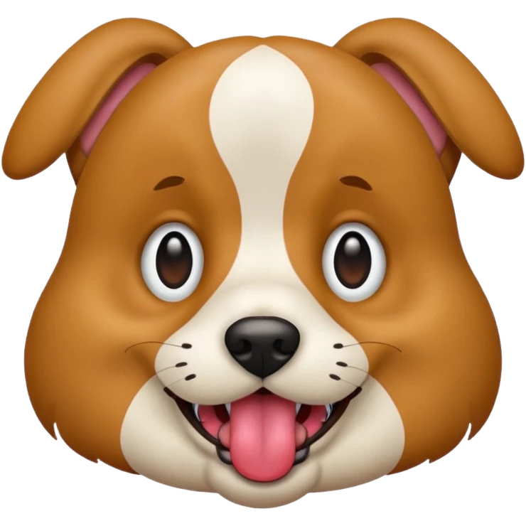 Dog sticking tongue out showing front teeth with squinted eyes emoji