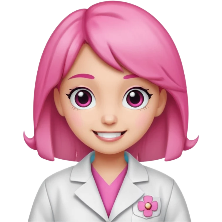 Blossom from powerpuff girls and a doctor emoji