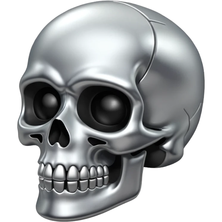 silver chrome scull emoji