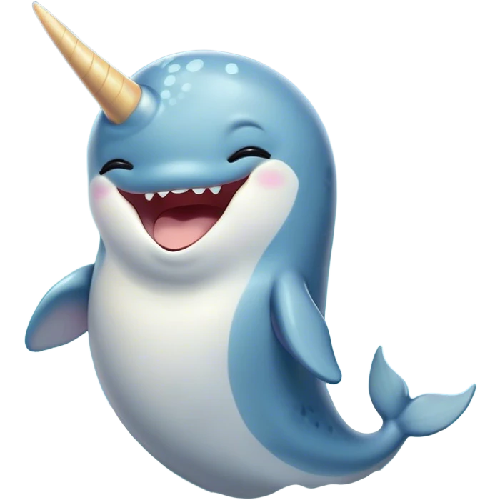 Cinematic Cute Yawning Narwhal Portrait Emoji, Head tilted slightly with a dramatic, wide-open yawn, showcasing a sleek, graceful form and a subtly curved tusk, sleepy eyes half-closed in drowsy contentment, Simplified yet irresistibly adorable features, highly detailed, glowing with a soft, cozy oceanic glow, high shine, relaxed yet expressive, stylized with a touch of whimsical charm, bright and endearing, soft glowing outline, capturing the essence of a drowsy yet affectionate sea guardian that seems ready to drift out of the screen for a nap! emoji