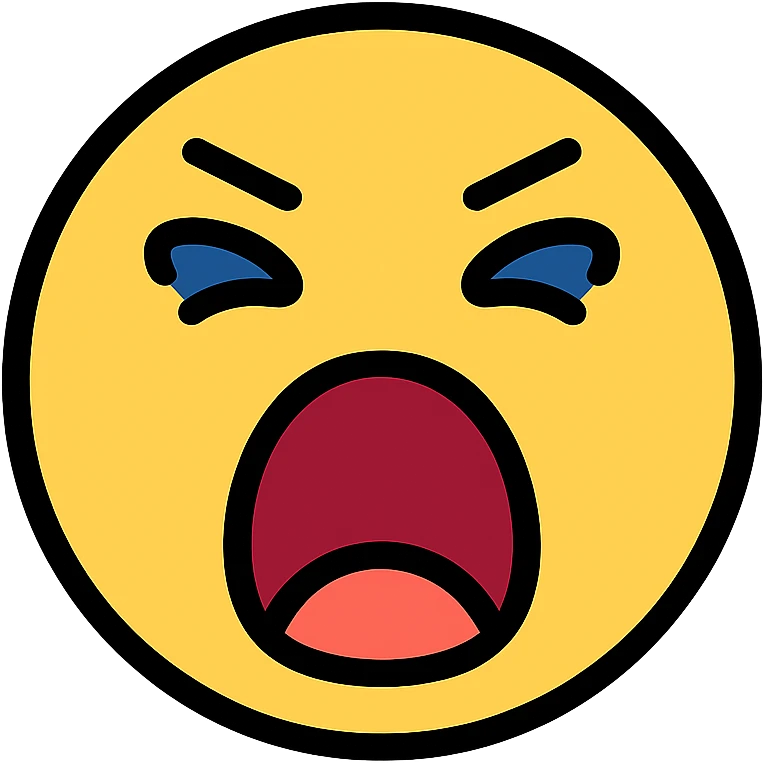 screaming face icon with color outline emoji